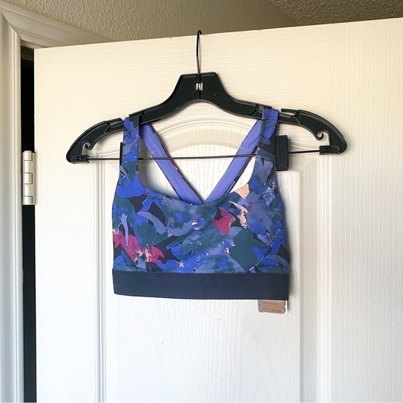 Patagonia Sportsbra Switchback Padded Abstract Jungle Smolder Blue XS NWT - Picture 2 of 8